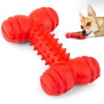 Jeffers Natural Rubber Red Dental Bone Dog Chew Toy for Healthy Chewing Habits