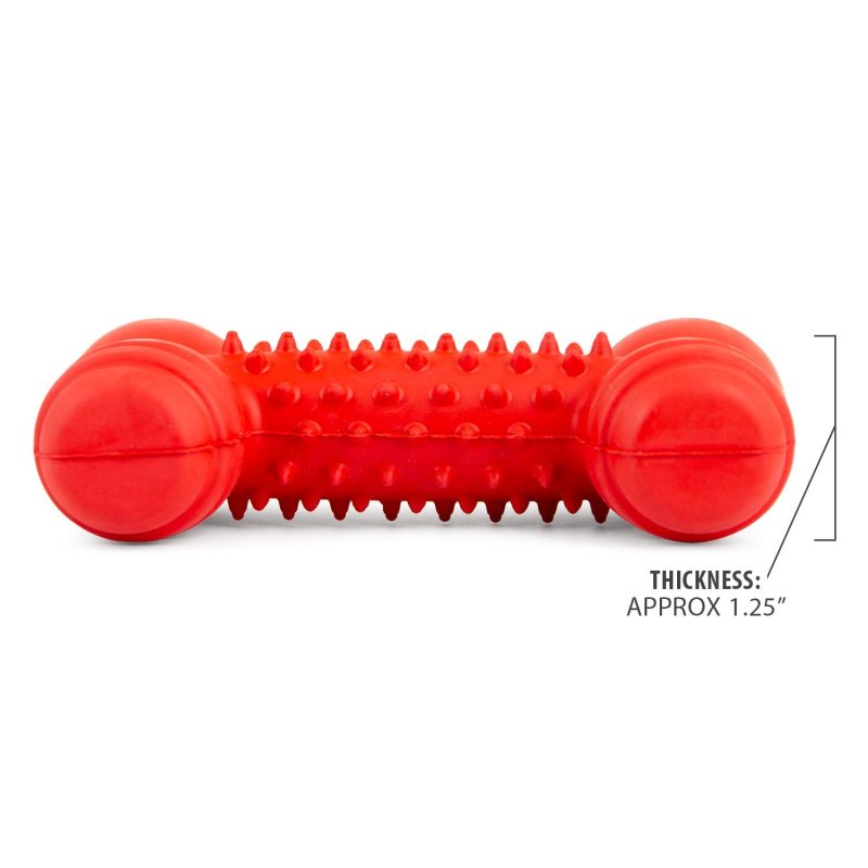 Jeffers Natural Rubber Red Dental Bone Dog Chew Toy for Healthy Chewing Habits - Image 2