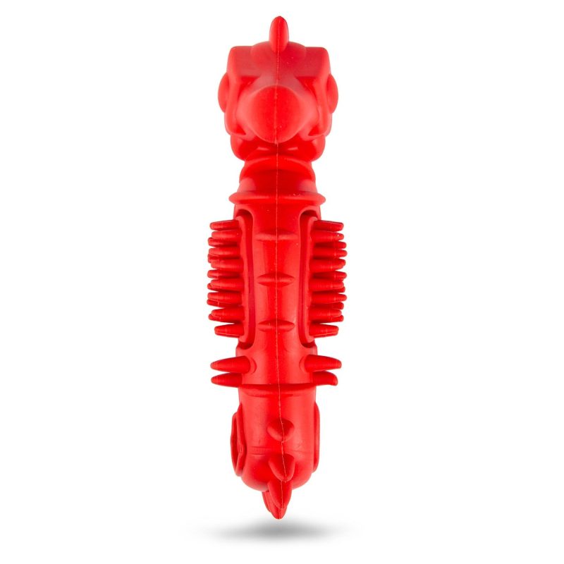 Jeffers Natural Rubber Red Seahorse Dog Dental Chew Toy for Healthy Chewing Habits - Image 4