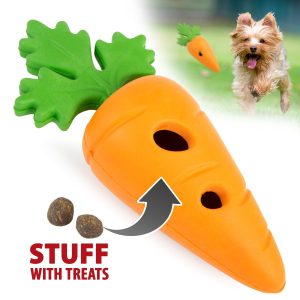Jeffers Natural Rubber Baby Carrot Treat Dispensing Dog Chew Toy
