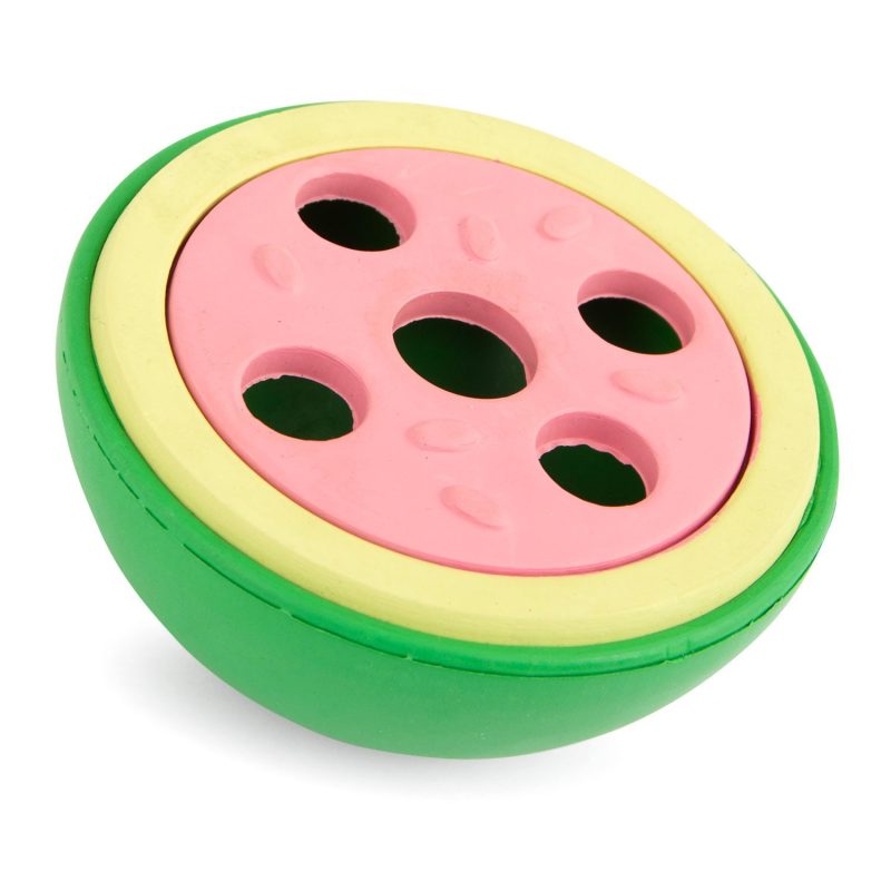 Jeffers Natural Rubber Watermelon Treat Dispensing Dog Toy with Vanilla Scent - Image 3