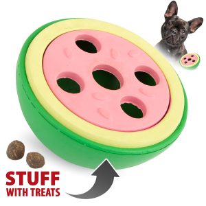 Jeffers Natural Rubber Watermelon Treat Dispensing Dog Toy with Vanilla Scent