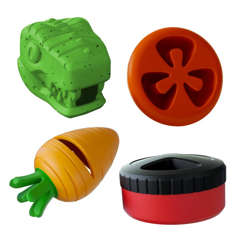 Jeffers Stay Busy Natural Rubber Dog Chew Toys, 4 pc, Medium