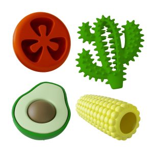 Jeffers Salsa Natural Rubber Dog Chew Toys, 4 pc, Medium