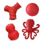 Jeffers Classics Natural Rubber Dog Chew Toys, 4 pc, Medium