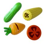 Jeffers Veggies Natural Rubber Dog Chew Toys, 4 pc, Medium