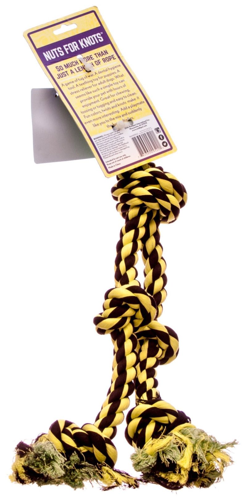 Nuts for Knots Rope Dog Tug Toy with 2 Danglers - Image 2