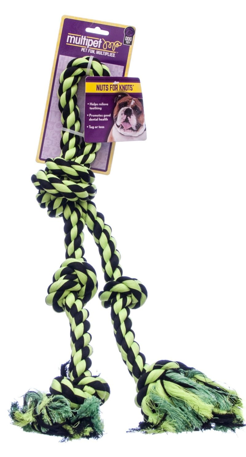 Nuts for Knots Rope Dog Tug Toy with 2 Danglers - Image 3