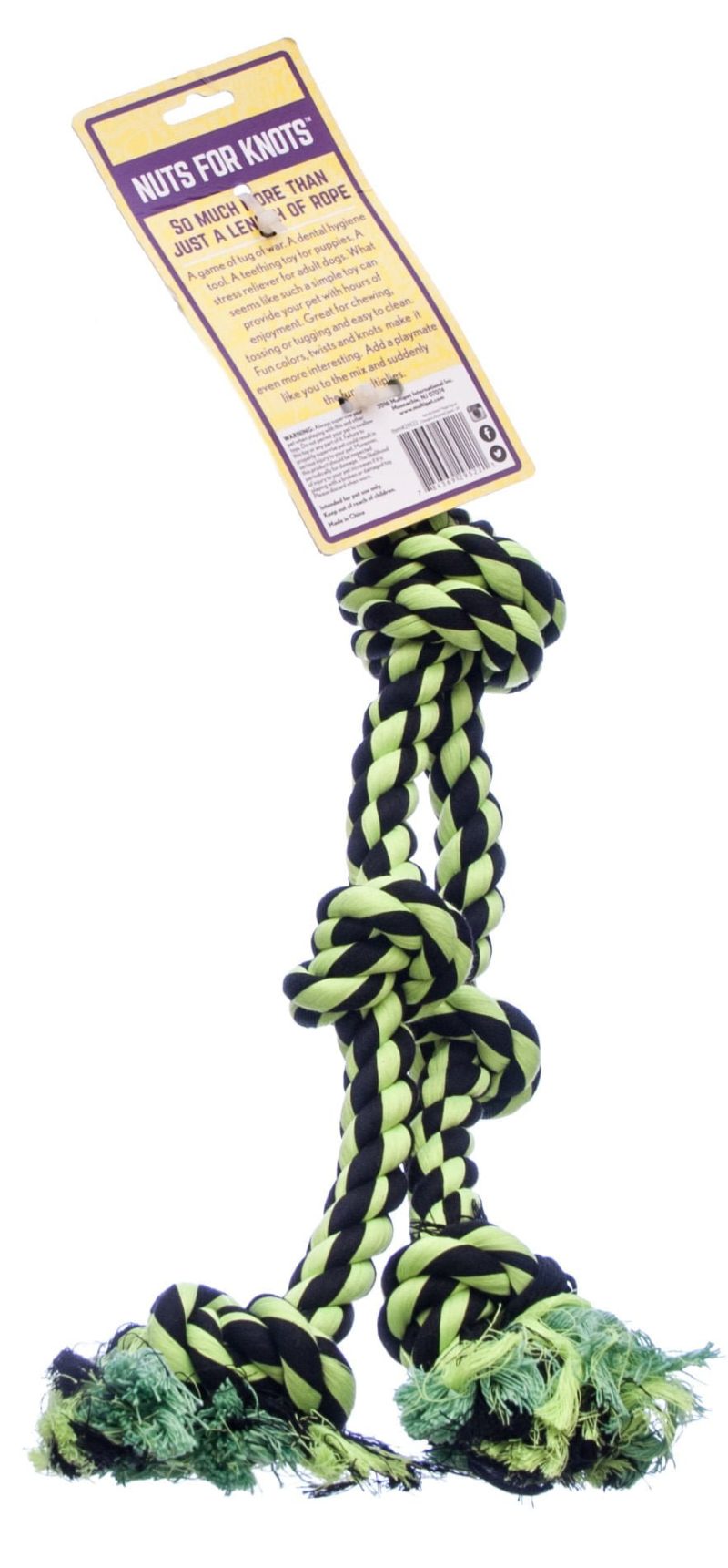 Nuts for Knots Rope Dog Tug Toy with 2 Danglers - Image 4
