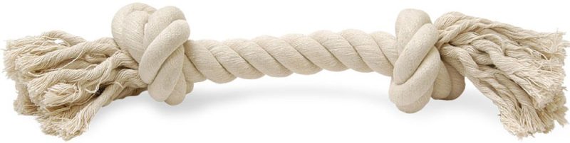 Jeffers White Rope Bone Dog Tug Toy - Image 2